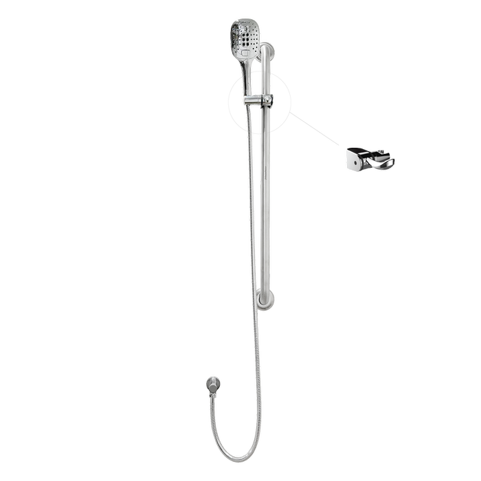 Johnson Suisse Stainless Steel 900mm Grab Rail With 3 Function Shower Set  8.