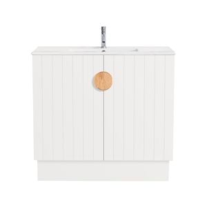 CIBO 900mm White Freshwater Full Height Vanity with Oak Handle