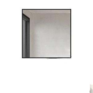 Best World 60cm x 60cm Black Timeless Straight Mirror