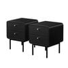 Oikiture 2x Bedside Table 2 Drawers Side Table Bedroom Nightstand Metal Black