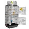 VEVOR Open Top Large Parrot Bird Cage Black with Swing and Perch for Pet Toy