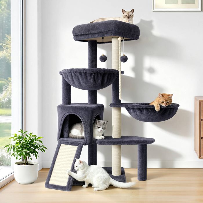 BEASTIE Cat Scratching Post 104cm Grey