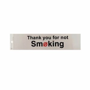 Sandleford 245 x 58mm Thanks For Not Smoking Silver Self Adhesive Sign