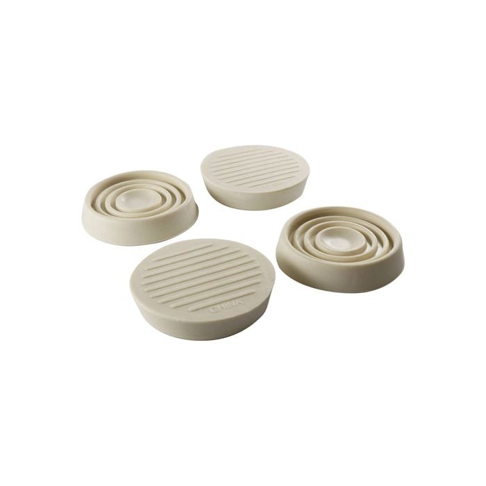 Surface Gard 37mm White Round Rubber Base Castor Cup - 4 Pack