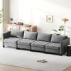 Advwin 4 Seater Sofa 346cm Chenille Sectional Comfy Couch Grey