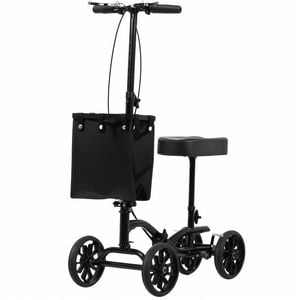 Advwin Knee Walker Scooter with 10" Rubber Tires, Crutches Alternative for Foot Leg Injury, Black