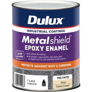 Dulux 1L Metalshield Epoxy Enamel Gloss Paint Classic Cream