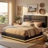 Artiss Bed Frame Beds Base Rgb Led Gas Lift Queen Lumi