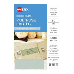 Avery Rectangular Laser Label 80pcs (94x32mm) (Mint Green)