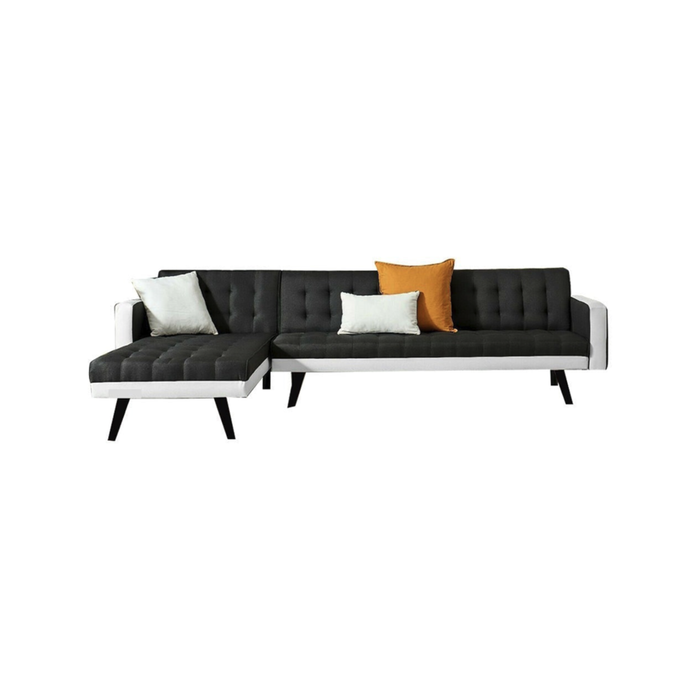 Foret 5 Seater Sofa Bed Modular Corner Lounge Recliner Couch Chaise Fabric Black White