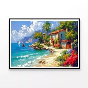 Small Town with Mountains  Print 100% Australian Made 120x90cm  (Poster)