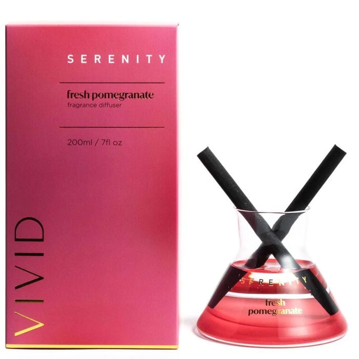 Serenity Vivid Glass Diffuser In Box Fresh Pomegranate 200ml