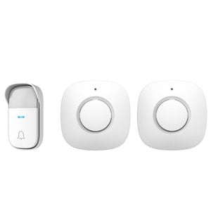 Arlec 150m White Wireless Dual Plug-In Door Chime With Kinetic Push Button