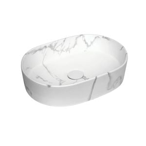 Attica 500 x 340mm Matt Carrara Cove Oval Basin