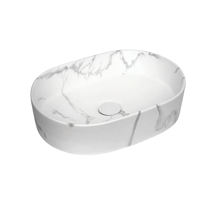 Attica 500 x 340mm Matt Carrara Cove Oval Basin