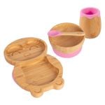 Tiny Dining 4pc Bamboo Penguin Baby Feeding Set with Suction Cup