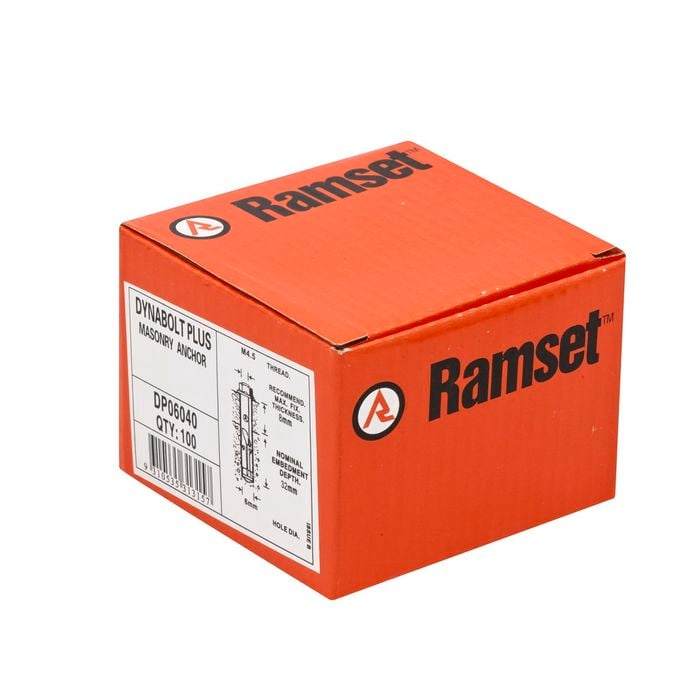 Ramset 6 x 40mm DynaBolt Plus Hex Nut Bolt - 100 Pack