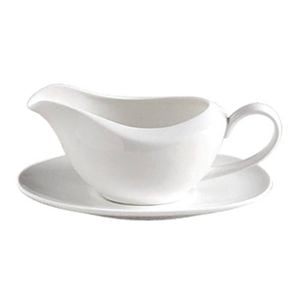 Aquis Fine Bone China Gravy Boat & Saucer Alex Liddy