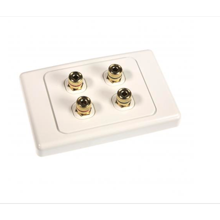 TDJ 4 x 4mm Studio Acoustic Banana Socket Binding Post Wall Plate