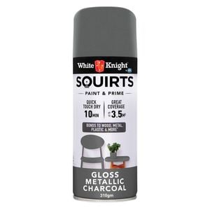 White Knight Squirts 310g Metallic Charcoal Gloss Spray Paint