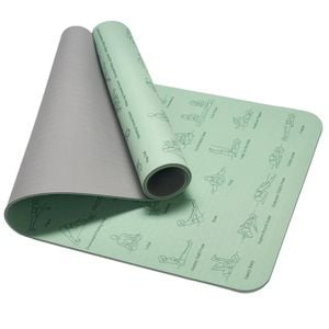 NNETM TPE Yoga Mat Non-Slip for Fitness & Pilates (Green)