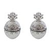 2PK LVD Glass Pine Trinket Box Storage Decor Round 14cm - Silver