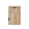 European Cabinetry Natural Oak Slim Pull Black Porto Bedside Table