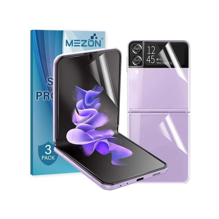 3x in 1 Pack MEZON Samsung Galaxy Z Flip4 Hydrogel Film Clear Screen Protectors