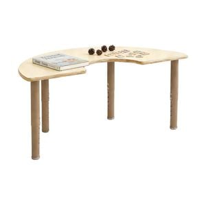 Jooyes U Shape Adjustable Group Table - H36-58cm - Original wood colour, White | 120cm | kids table