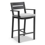 Santorini Outdoor Aluminium Bar Stool Charcoal - Textured Grey