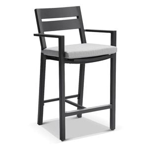 Santorini Outdoor Aluminium Bar Stool Charcoal - Textured Grey