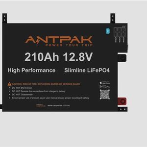 ANTPAK 210Ah 200Ah Slimline Ultra Slim Behind Seat Dual Battery System Kit BMS Bluetooth 4WD Caravan Charging Solar