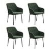Oikiture Set Of 4 Dining Chairs Kitchen Accent Armchairs Chenille Fabric
