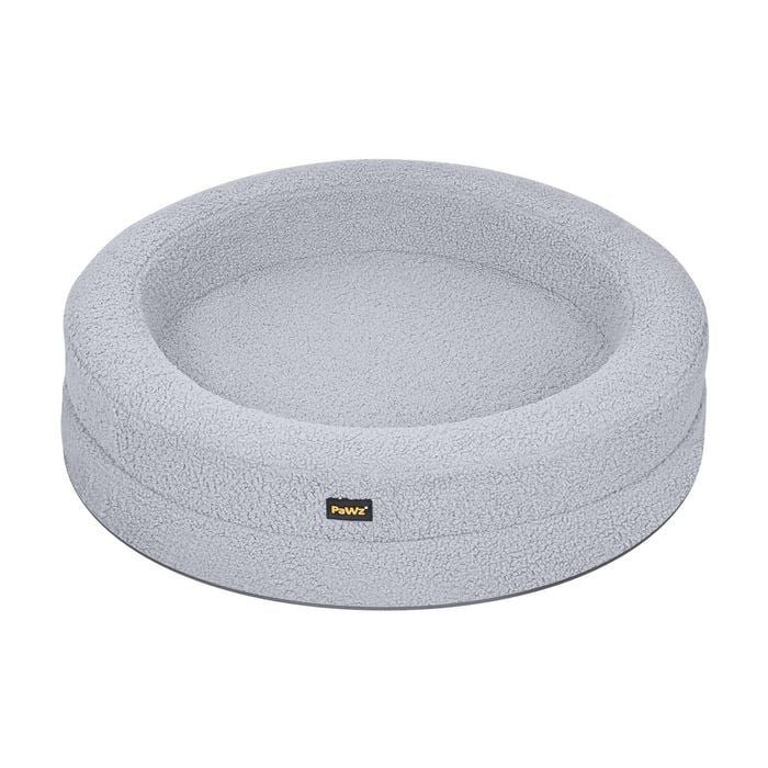 PaWz XL Size Memory Foam Donut Dog Bed - Light Grey