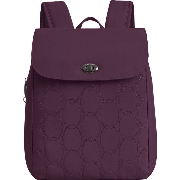 Travelon Runways Anti-Theft Compact Backpack in Plum