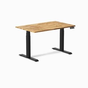 Desky Dual Sit to Stand Acacia Hardwood Desk 120x75cm Grey Frame