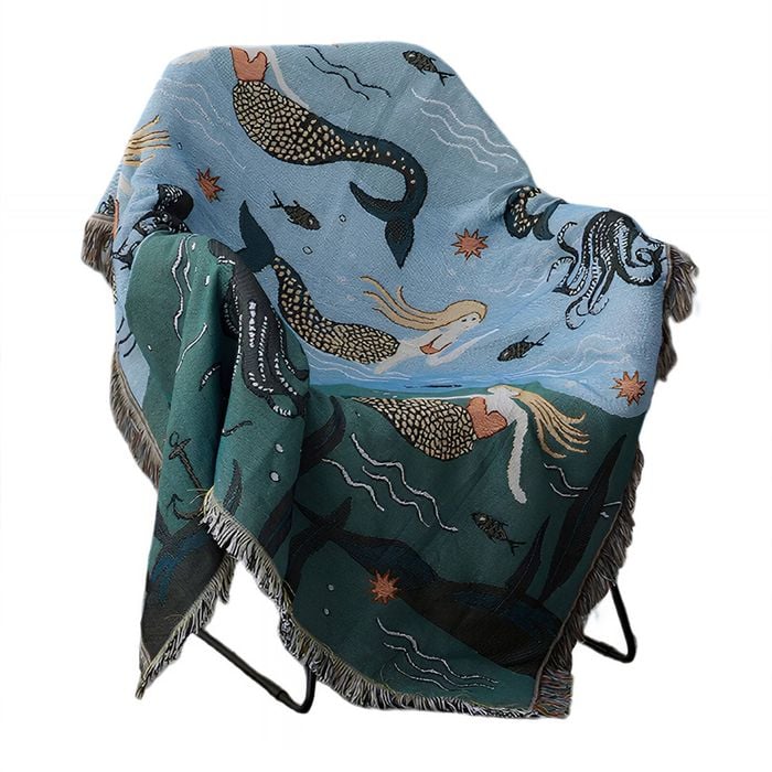 Anycozy Throw Blanket Blue 130x160cm – Faux Cashmere Sofa Cover, Soft Picnic Camping Mat