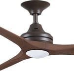 ThreeSixty 152cm 3 Blade AC Bronze/Walnut Spitfire Ceiling Fan with Light - Walnut