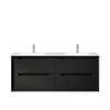 Attica 1200mm Black Oak Baia Wall Hung Vanity with Ceramic Top Double Bowl