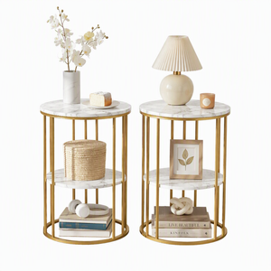 Artiss Side Table Set of 2 Round Coffee Table