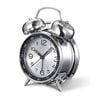 Catzon Twin Bell Alarm Clock With Backlight Non-ticking Loud-silver
