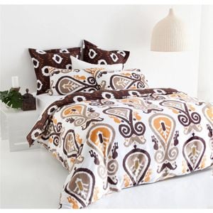 Shuteye Torquay Brown Quilt Cover Set + Euro Pillowcases - Queen