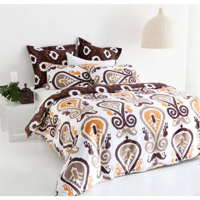 Shuteye Torquay Brown Quilt Cover Set + Euro Pillowcases - Queen