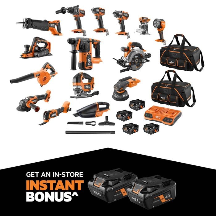 AEG 18V FUSION/Brushless 15-Piece 5Ah FORCE Kit A18FX15C254B