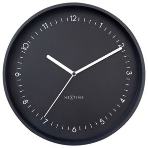 Nextime Berlin Glass Analogue 30cm Wall Clock - Black