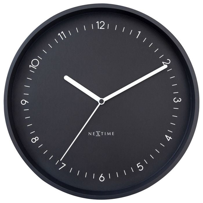 Nextime Berlin Glass Analogue 30cm Wall Clock - Black
