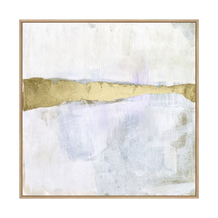Artey | Gold Ribbon Horizon I - Framed Canvas - Natural Frame - 50 x 50cm