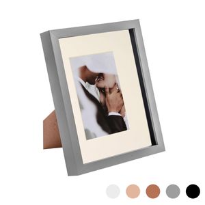 Nicola Spring Acrylic 3D Box Photo Frame with 4" x 6" Mount - 8" x 10"  - Grey