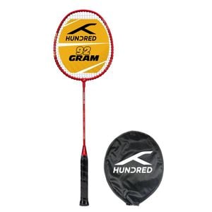 HUNDRED Powertek 200 PRO Strung Badminton Racquet – Red, G5 Grip & Cover
