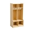 Jooyes Children Preschool Coat Locker With Cubbies - 2 Section - Original Wood Colour | 55.5cm | Locker